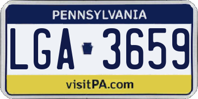 PA license plate LGA3659