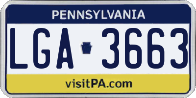 PA license plate LGA3663