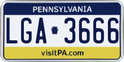 PA license plate LGA3666