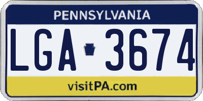 PA license plate LGA3674