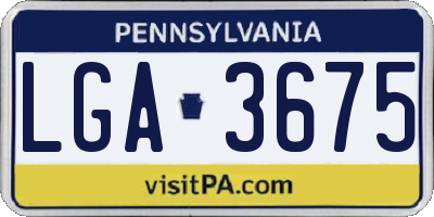 PA license plate LGA3675