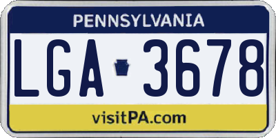 PA license plate LGA3678