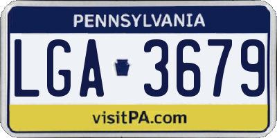 PA license plate LGA3679