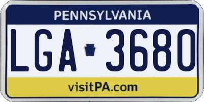 PA license plate LGA3680