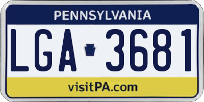 PA license plate LGA3681