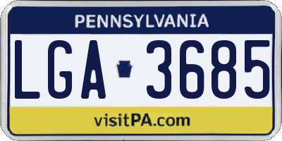 PA license plate LGA3685