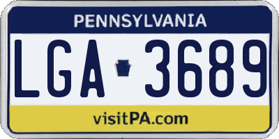 PA license plate LGA3689