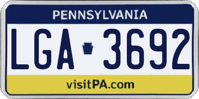 PA license plate LGA3692