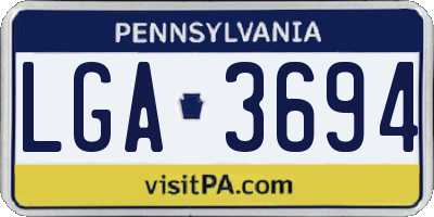PA license plate LGA3694