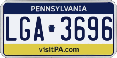 PA license plate LGA3696