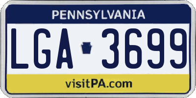PA license plate LGA3699