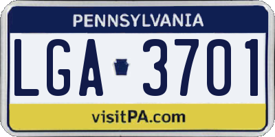 PA license plate LGA3701