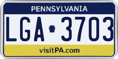PA license plate LGA3703