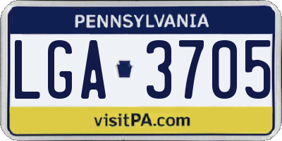 PA license plate LGA3705