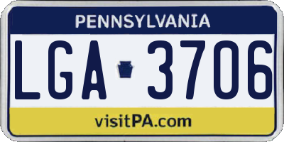 PA license plate LGA3706