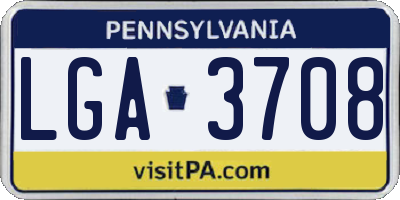 PA license plate LGA3708