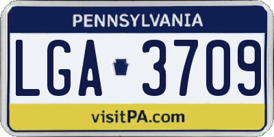 PA license plate LGA3709