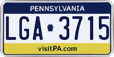 PA license plate LGA3715