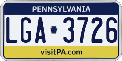 PA license plate LGA3726