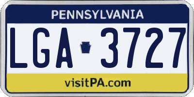 PA license plate LGA3727
