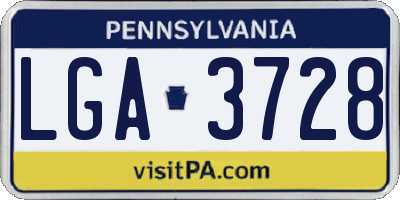 PA license plate LGA3728