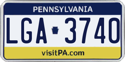 PA license plate LGA3740