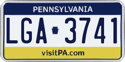 PA license plate LGA3741