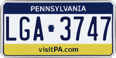 PA license plate LGA3747