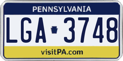 PA license plate LGA3748