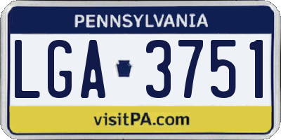 PA license plate LGA3751