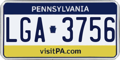 PA license plate LGA3756