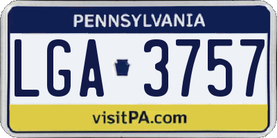 PA license plate LGA3757