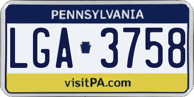 PA license plate LGA3758