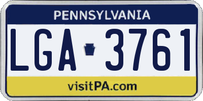 PA license plate LGA3761