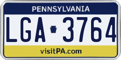 PA license plate LGA3764