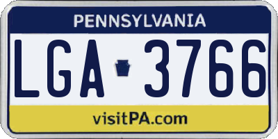 PA license plate LGA3766