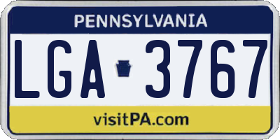 PA license plate LGA3767