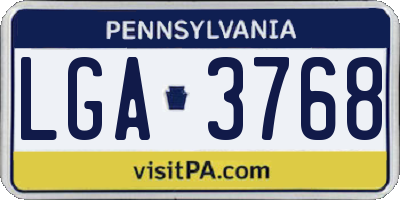 PA license plate LGA3768