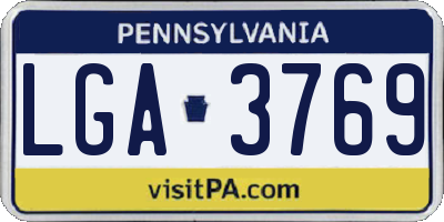 PA license plate LGA3769