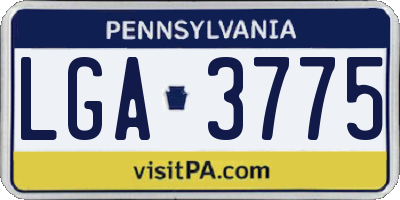 PA license plate LGA3775