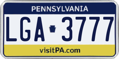 PA license plate LGA3777