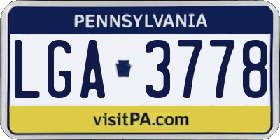 PA license plate LGA3778