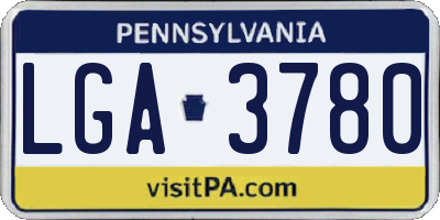 PA license plate LGA3780