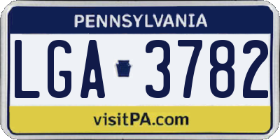 PA license plate LGA3782