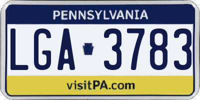 PA license plate LGA3783