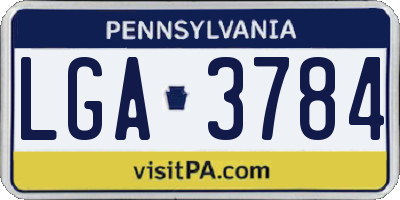 PA license plate LGA3784