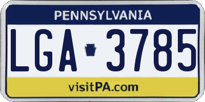 PA license plate LGA3785