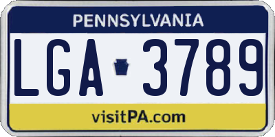 PA license plate LGA3789