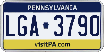 PA license plate LGA3790