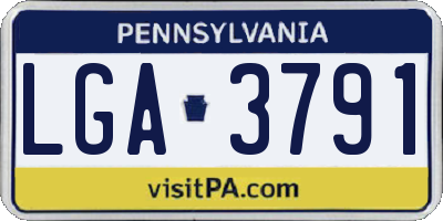 PA license plate LGA3791